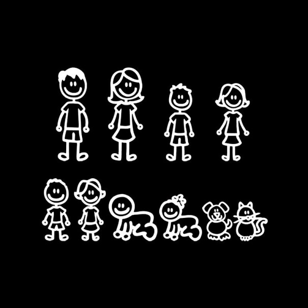 Autocollant famille B496 blanc