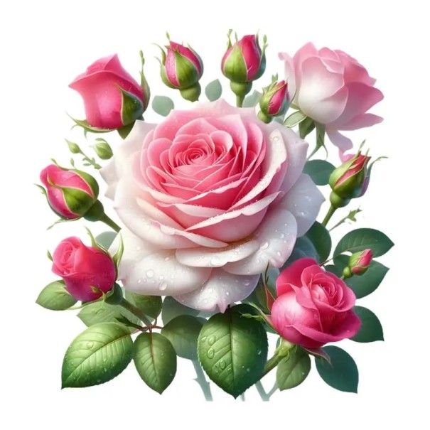 Autocollant floral pour salle de bain motif rose PVC étanche 20 cm Décoration murale pour salle de bain moderne Autocollants pour décoration intérieure 1