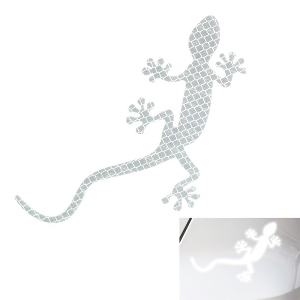Autocollant lézard blanc