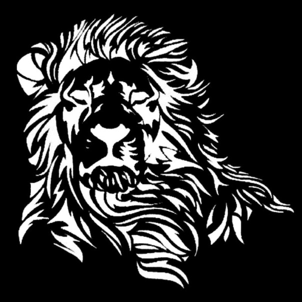 Autocollant lion B485 argenté