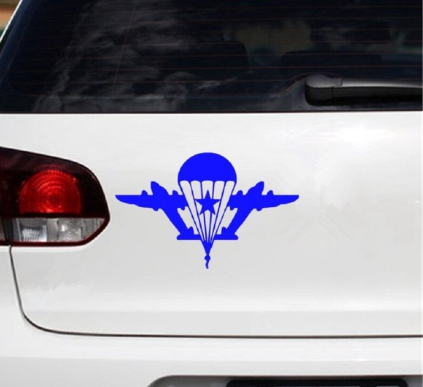 Autocollant parachute bleu