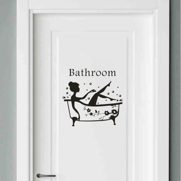 Autocollant pour porte de salle de bain 1