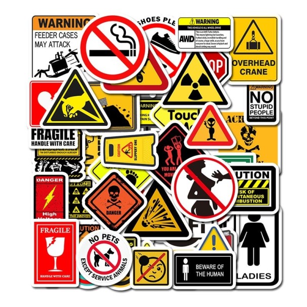 Autocollants d'avertissement 50 pièces E111 1