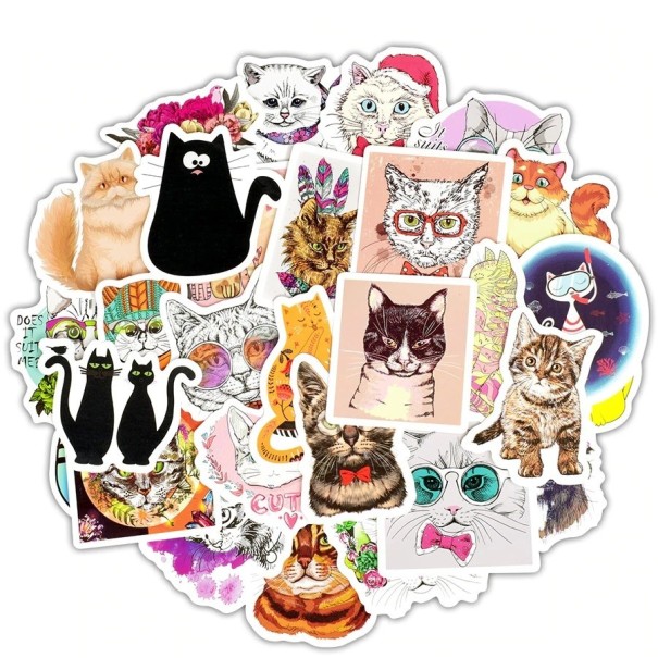 Autocollants de chats 50 pcs E253 1