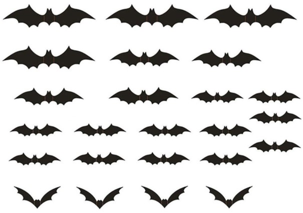 Autocollants de Halloween chauve-souris 24 pcs 1