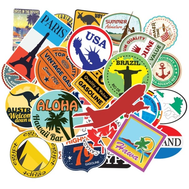 Autocollants de voyage 100 pcs E154 1