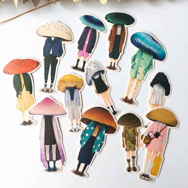Autocollants filles champignons 12 pcs E215 1