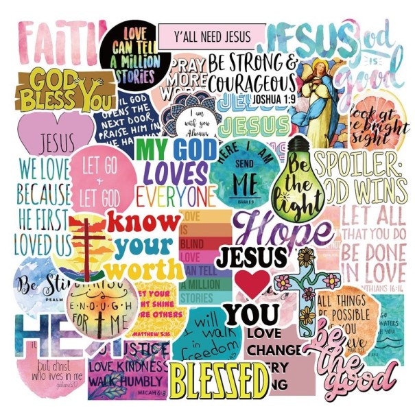 Autocollants Jésus 50 pcs 1