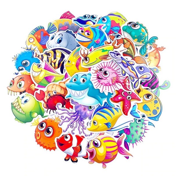 Autocollants poissons 40 pcs 1