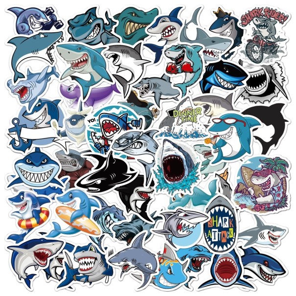 Autocollants requin 50/100 pcs 2