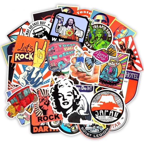 Autocollants rétro 50 pcs 1