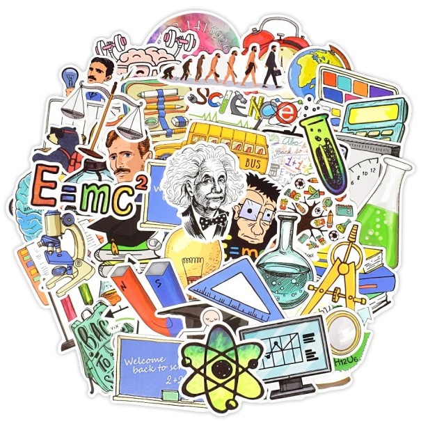 Autocollants scientifiques 50 pcs 1
