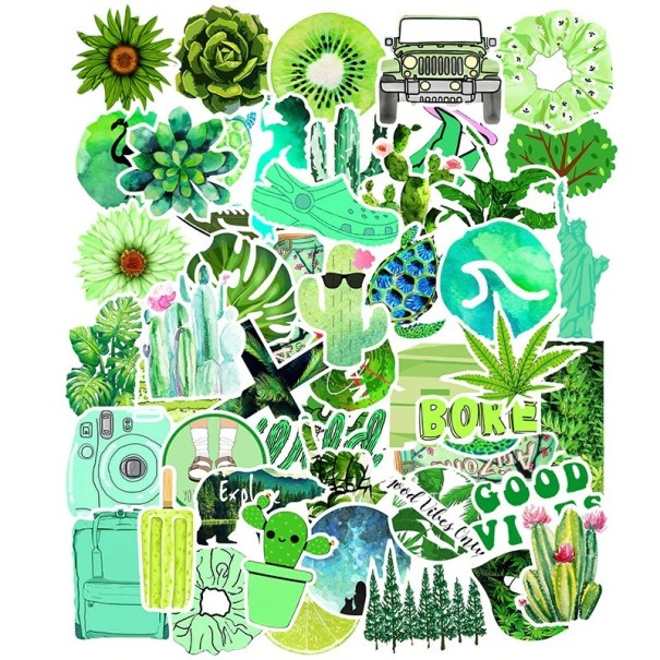 Autocollants verts 50 pcs E279 1