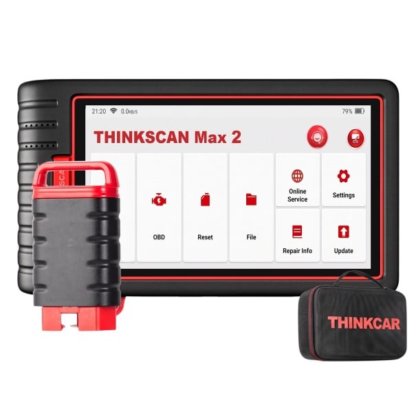 Autodiagnostica ThinkScan Max 2 con display da 6 pollici, 28 reset di servizio e Bluetooth VCI nero-rosso per la diagnosi di tutti i sistemi 1