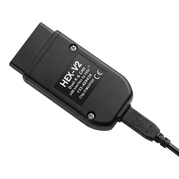 Autodiagnostika USB OBD V26.9 pre VW Audi Škoda a Seat 1996 až 2023 s čipom STM32F429 a linkou K i CAN čierna s anglickým softvérom 1