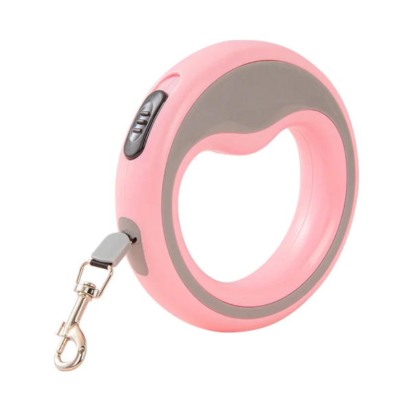 Automatické zatahovacie vodítko pre psov 250 cm Ergonomická rukoväť 13 x 13 cm ABS materiál Vodítko pre malé psy do 15 kg ružová