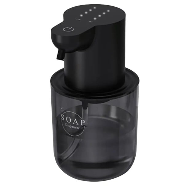 Automatický bezdotykový dávkovač 400 ml penového i gélového mydla s USB káblom v čiernej farbe s tmavým priehľadným zásobníkom 1