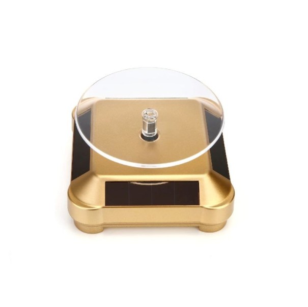 Automatický otočný stojánek 360° 9 x 10 x 10 x 4,2 cm rotační podstavec na šperky hodinky telefon prezentační stojan organizér zlatá