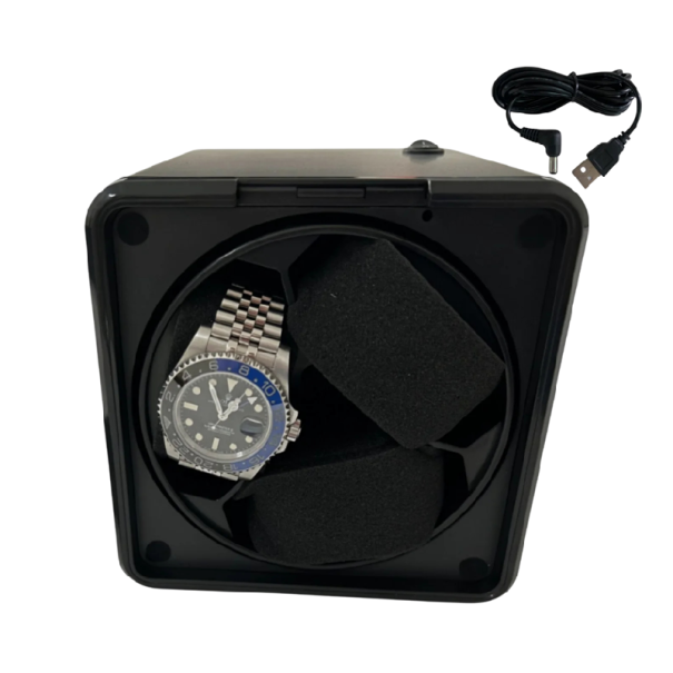 Automatický rotační natahovač hodinek 4 režimy převodů 29x17,4x19,2 cm USB kabel černý pro mechanické hodinky 1