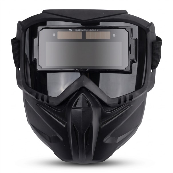 Automatikusan sötétedő hegesztőmaszk 92 x 30 mm szűrő Optika 1/2/1/2 Méret 21 x 21 cm Anyag PC Fekete Hegesztéshez és csiszoláshoz 1
