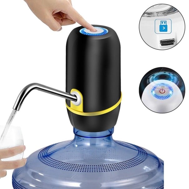 Automatische waterpomp voor vaten van 4,5 tot 18,9 l Bedieningsknop Opladen via USB Li-ion batterij RVS uitloop 2