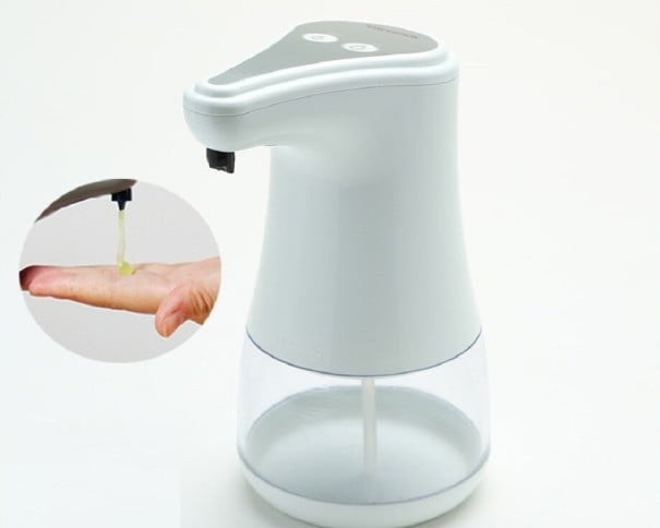 Automatischer berührungsloser Desinfektionsmittelspender mit Infrarotsensor Einstellbare Dosisbehälter 360 ml 19,5 x 9,5 cm 1
