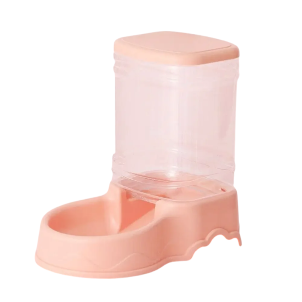 Automatischer Katzenfutterspender, 3,8 l große Schüssel mit Futterspender, separate Portion Tierfutter rosa