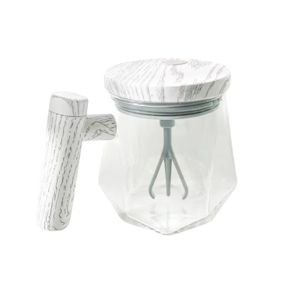 Automatischer Mischbecher mit rotierender Rührvorrichtung am Boden 400 ml batteriebetriebene Mischung 10,5 × 14 × 10 cm Becher für Kaffee, Kakao und Proteinshakes weiß