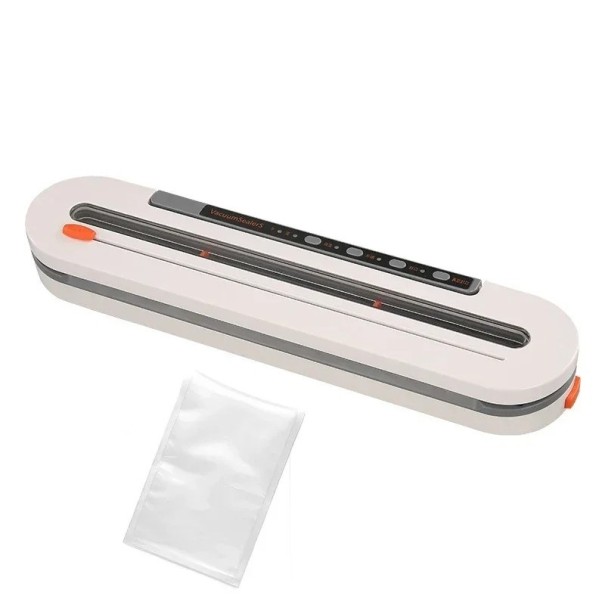 Automatisk matvakuumförseglare 51 x 42 x 45 cm Vakuumförslutare för livsmedelsförpackningar med EU-plugg 220 V Vakuumförslutare för förpackning av torra och våta livsmedel med 30 vakuumpåsar (17 x 25 cm) Vakuumförslutare för dammsugning av mat 120 kPa 80 W 1