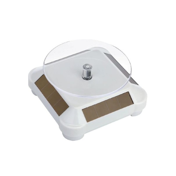 Automatisk roterende stativ 360° 9 x 10 x 10 x 4,2 cm roterende base til smykker ure telefon præsentationsstativ organizer hvid