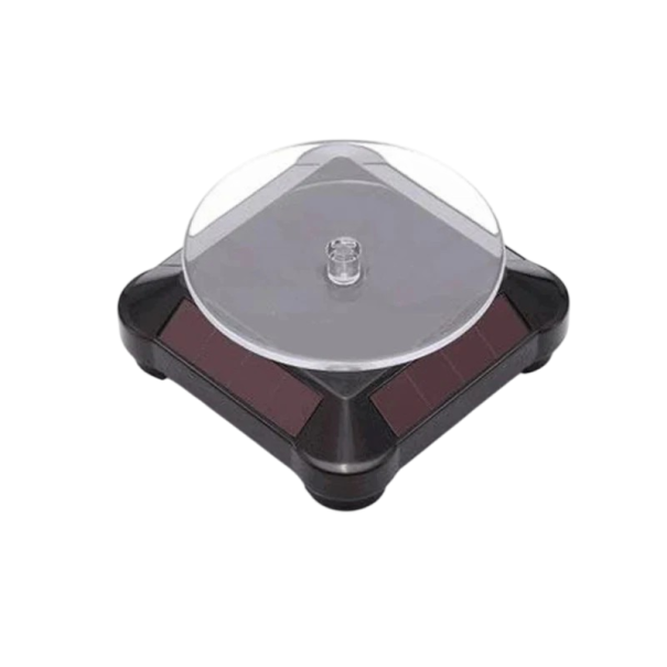 Automatisk roterende stativ 360° 9 x 10 x 10 x 4,2 cm roterende base til smykker ure telefon præsentationsstativ organizer sort