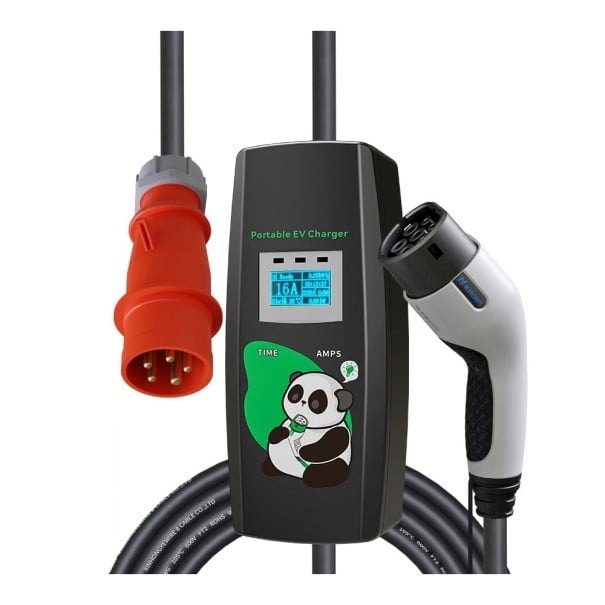 Autonabíječka Type 2 11 kW 16A 3fázová 5 m TPU nastavitelná černo-bílá přenosná pro nabíjení elektromobilu doma 1