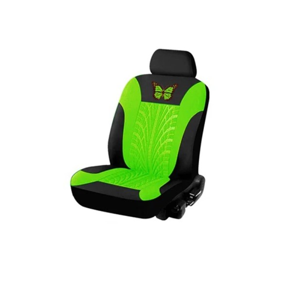Autopoťah na predné sedadlo 1 ks Dizajn pneumatiky s motýlikom Ochranný poťah na autosedačku Polyester Štýlový vzor Jednoduchá údržba zelená