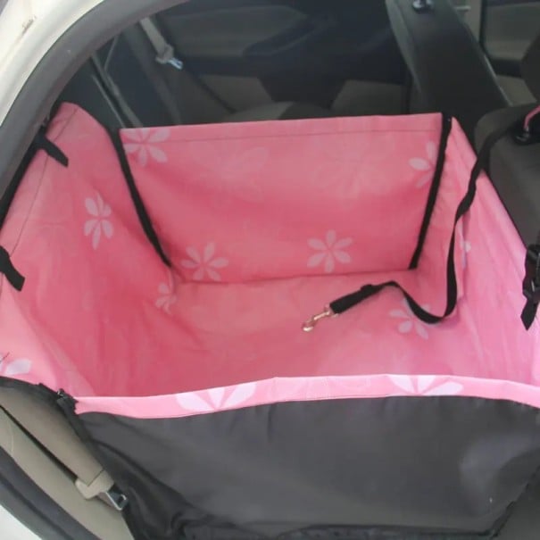 Autosedačka pro domácí mazlíčky do auta 60 x 35 x 53 cm, PVC materiál, pohodlné a bezpečné místo pro psy a kočky růžová