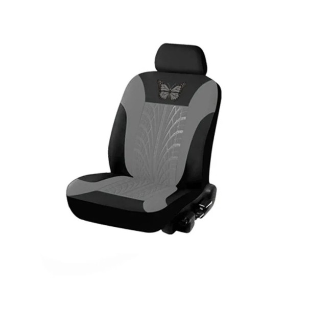 Autositzbezug Design Reifen mit Schmetterling Schützender Bezug für Autositz Polyester Stilvolles Muster Einfache Pflege grau