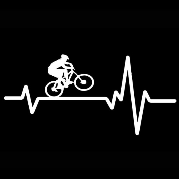 Autosticker - fietser zilver