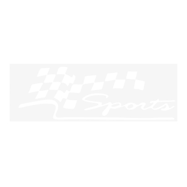 Autosticker - racevlag wit