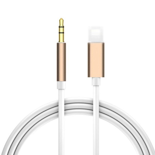 AUX-kabel til Apple Lightning til 3,5 mm jack K100 guld