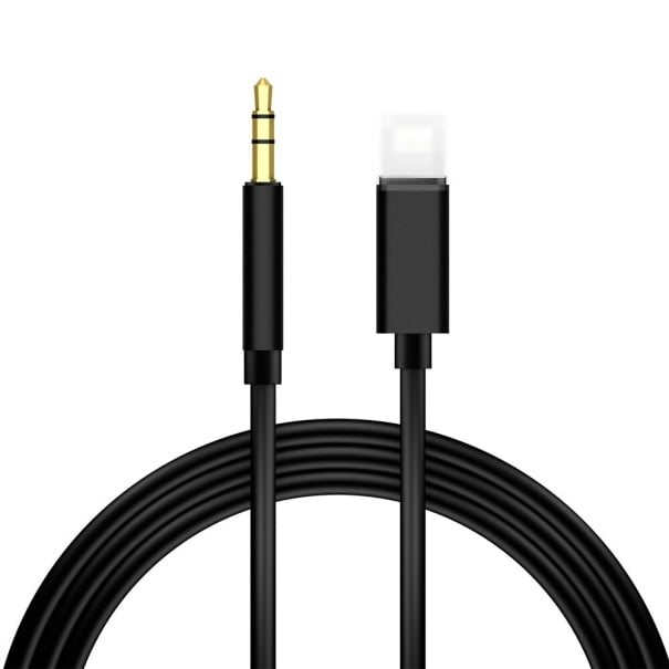 AUX-kabel til Apple Lightning til 3,5 mm jack K100 sort
