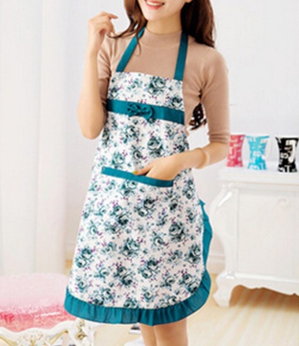 Avental de Cozinha com Flores J2910 verde
