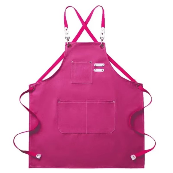 Avental de cozinha em tecido 74x68 cm Unisex avental para cozinhar, grelhar, bar, restaurante, café, estúdio, uniforme de trabalho rosa
