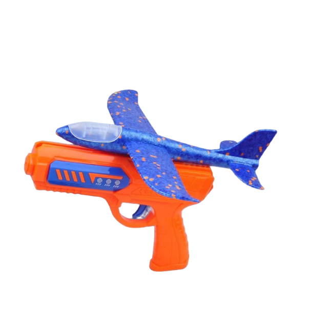 Avion de împușcare cu pistol Avion din spumă cu lansator Pistol din plastic pentru copii Jucărie de exterior pentru copii 24 cm portocale