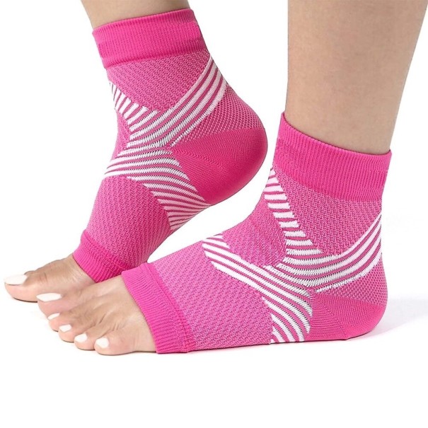 Avokärkiset kompressiosukat P3710 tummanvaaleanpunainen L/XL