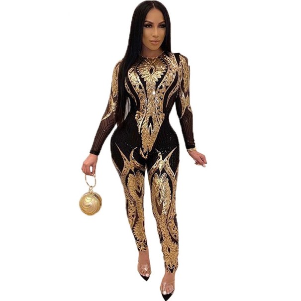 Avondjumpsuit voor dames goud L
