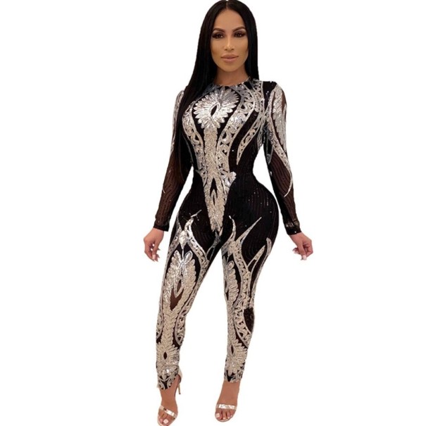 Avondjumpsuit voor dames zilver M