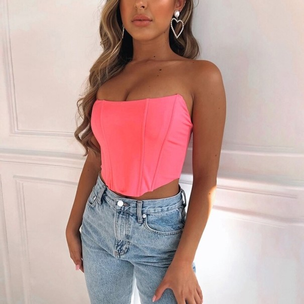 axelbandslös crop top för kvinnor