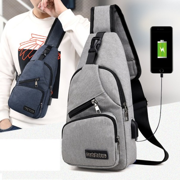 Axelväska för män med USB-port J2091