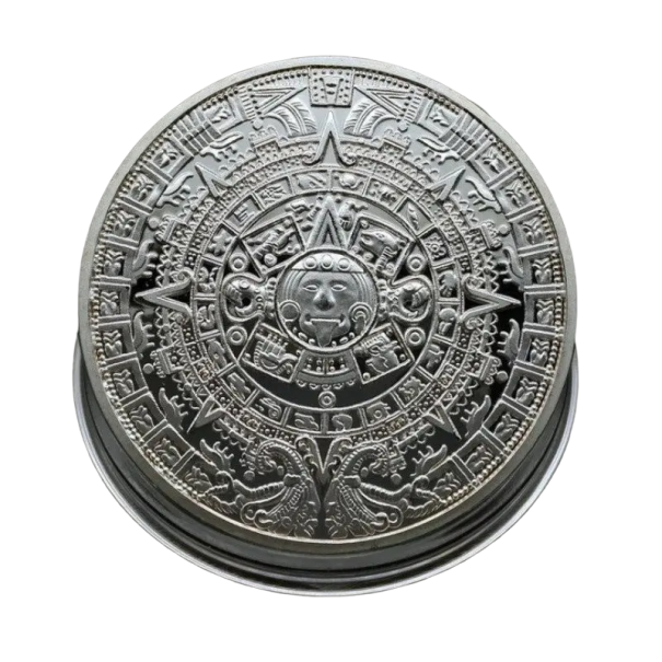 Aztécka pozlátená minca Zberateľská pokovovaná minca s motívom Mayského kalendára Pamätná mexická minca s pyramídou 4 cm strieborná