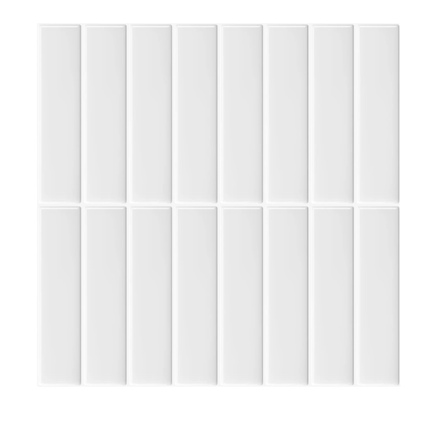 Azulejos autoadhesivos 3D impermeables para cocinas, baños e interiores blanco