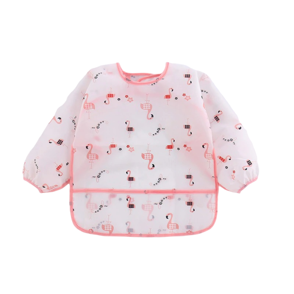 Babete com mangas longas rosa claro